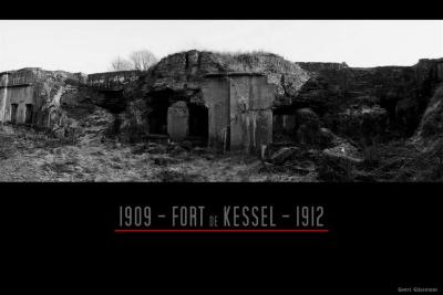 Vernielde kazerne, fort Kessel