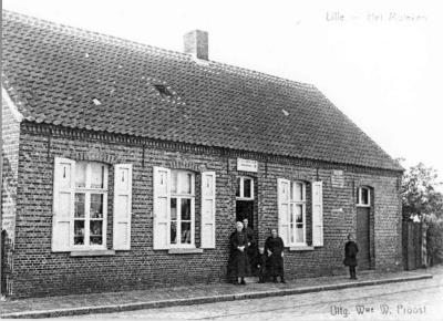Lille, het laatste huis van de Rechtestraat (Wed. Proost) rond 1925