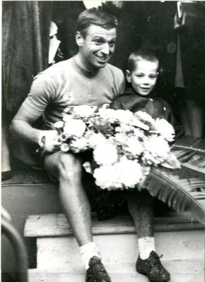 Rik Van Looy met zoon.