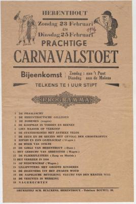 Herenthout, programma carnaval, 1936