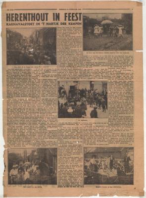 Herenthout, verslag carnaval, 1936