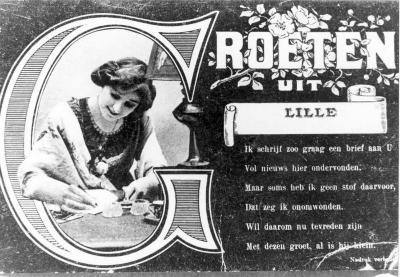 Lille, postkaart "groeten uit Lille"