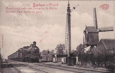 Berlaar, station met molen Smets