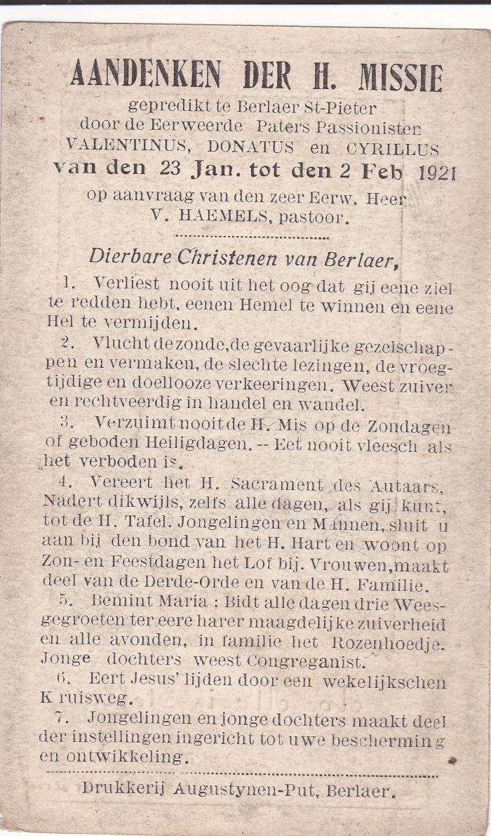 Berlaar, Sint-Pieterskerk, 1921