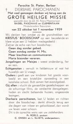 Berlaar, Sint-Pieterskerk, 1959