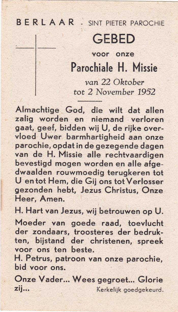 Berlaar, Sint-Pieterskerk, 1952