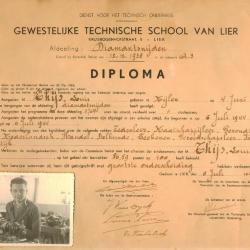 Lier, Vakschool, Diploma, 1944