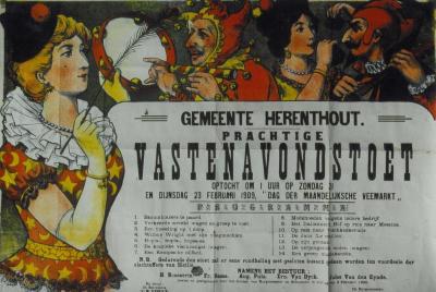 Herenthout, affiche carnaval, 1909