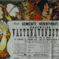 Herenthout, affiche carnaval, 1909
