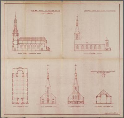 Heist-op-den-Berg, ontwerptekeningen en plannen van de Sint-Guibertuskerk 