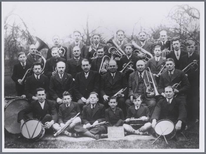 Heist-op-den-Berg, leden van de fanfare 'De Trouwe Vrienden' uit Itegem