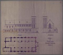 Heist-op-den-berg, bouwplan van de nieuwe kerk te Booischot