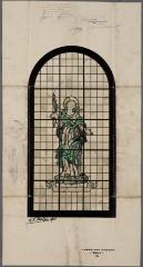 Heist-op-den-Berg, ontwerp van het glasraam "onbekende heilige" 