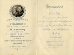 Heist-op-den-Berg, menukaart van de zilveren bruiloft van Guillaume Leclercq