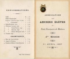 Heist-op-den-Berg, menukaart van de oudleerlingenbond van Mechelen