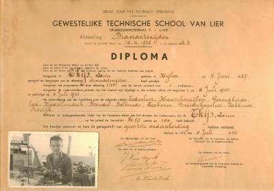 Lier, Vakschool, Diploma, 1944