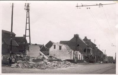 Putte, Dorpsplein na de beschietingen van mei 1940