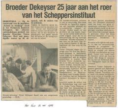 Herenhals, artikel: Dekeyzer 25 jaar directeur Scheppersinstituut