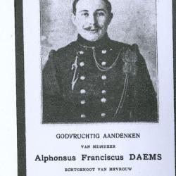 Herenthout, soldaten uit WOI: Alphonsus Franciscus Daems