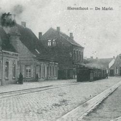 Herenthout, tramhalte Markt, ca 1904
