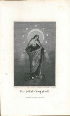 Devotieprentje, Das heiligte herz Maria