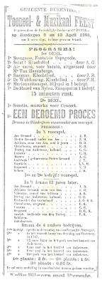 Herenthout, programma Koninklijke Fanfare Sint-Pieter, 1902