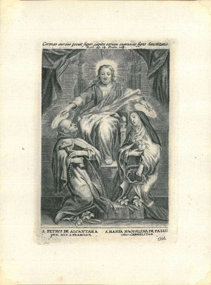 Devotieprentje, Petrus de alcantara en Maria Magdalena de Pazzis