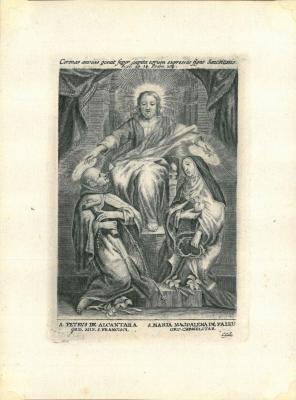 Devotieprentje, Petrus de alcantara en Maria Magdalena de Pazzis