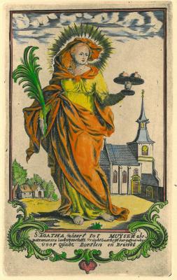 Devotieprentje, Heilige Agatha, Muizen