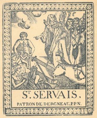 Devotieprentje, Heilige Servatius, Dergneau