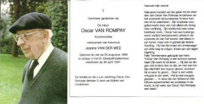 Lier, doodsprentje Oscar Van Rompay