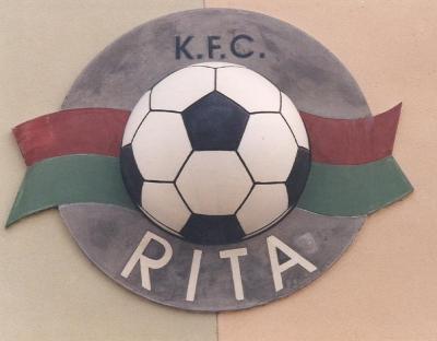 Berlaar, logo K.F.C. Rita op voetbalstadion, 1996