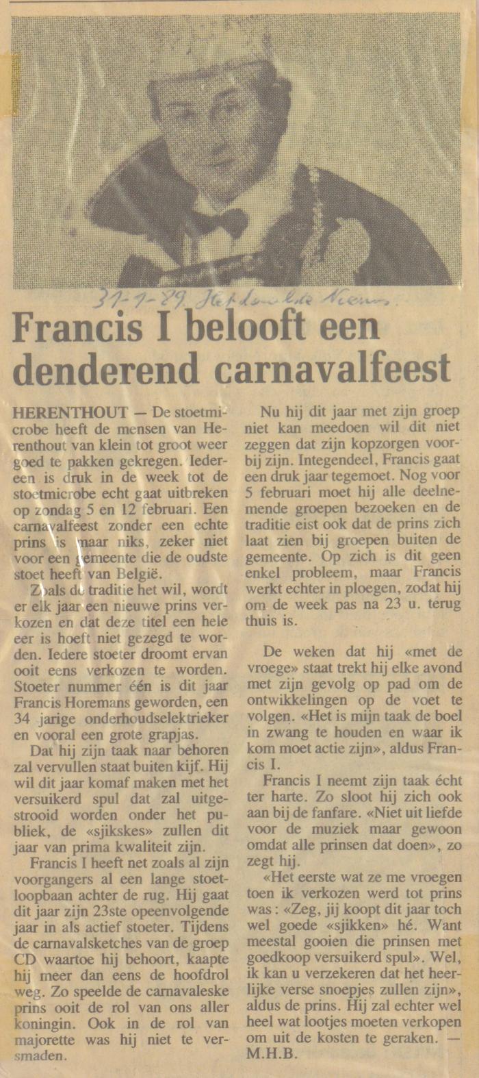 Herenthout, krantenartikel Het laatste Nieuws