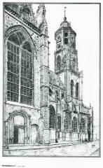 Lier, tekening Sint-Gummaruskerk