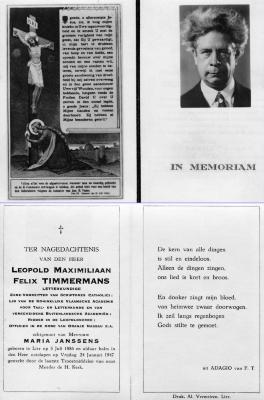 Lier, doodsprentje Felix Timmermans 